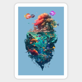 Tropical Fish Island Sticker